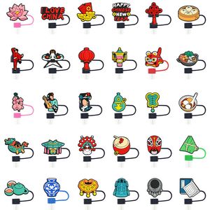 10mm Cute Cartoon PVC Straw Dustproof Cover Drinking Straws Plugs Reusab... - Jinjiang Naike Promo Shoe Charms Factory