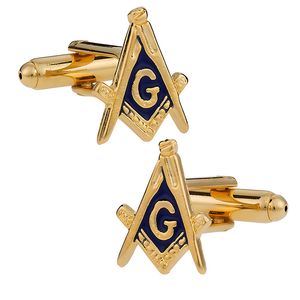 Fashion Metal Men′ S Masonic Cuff Links Tie Clip Gold Blank Luxurious St...