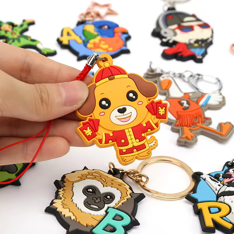3D Soft PVC /rubber/silicone Keychains With UV Printing Eco-friendly Sta...