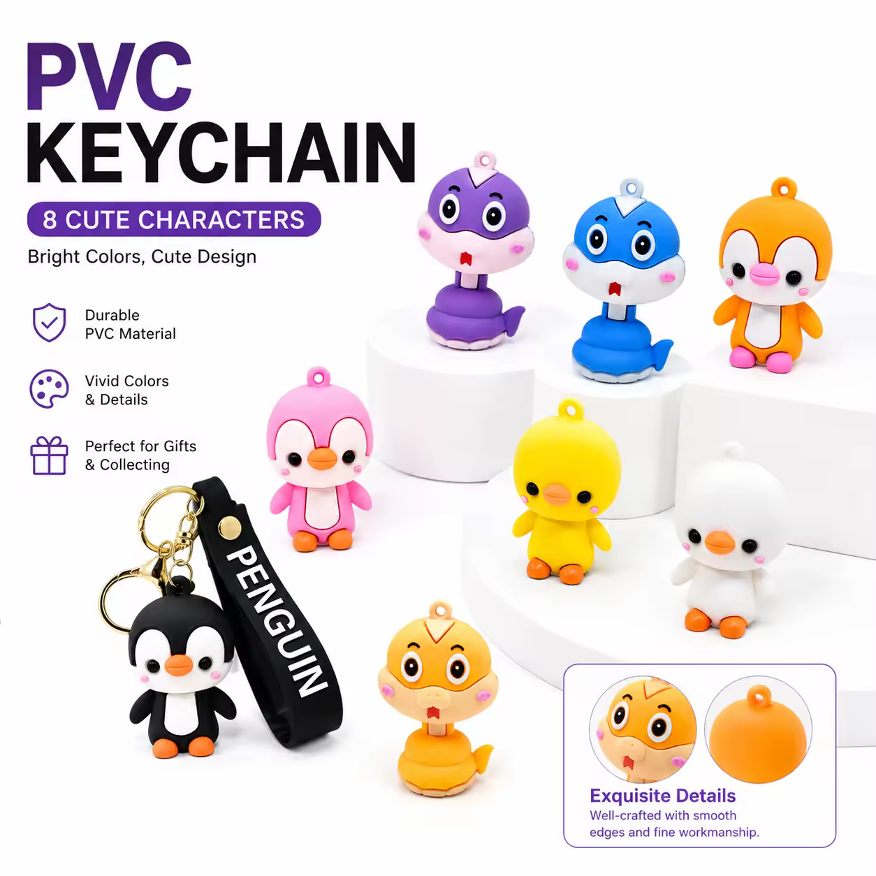 3d Soft Rubber Pvc Character Keychain Beaded Silicone Keychain 3d Keychains View 1