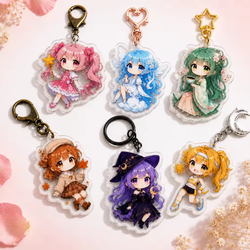 Diamond Acrylic Keyring Mini Colored Epoxy Dome Acrylic Keychain Charm P... View 1