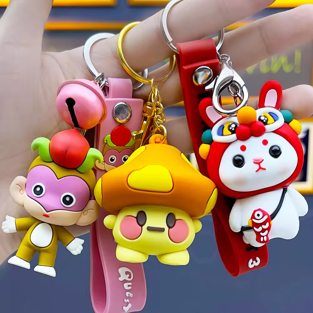 High Quality 3D Silicone Cartoon Anime Rubber Key Chain 3D Pvc Key Ring...