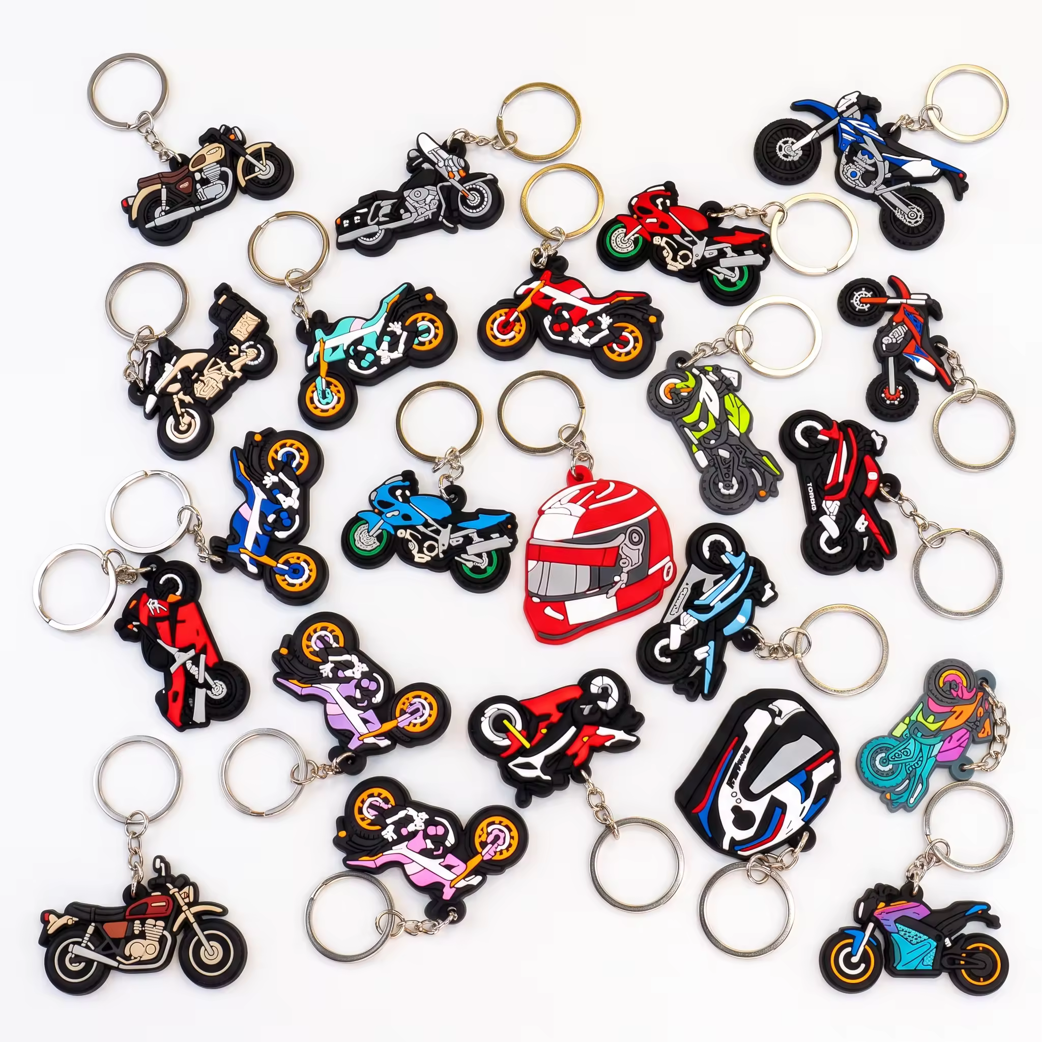 Logo Motorcycle Keychain PVC Rubber Keyring Sport Bike Dirt Bike Motorbi... View 1