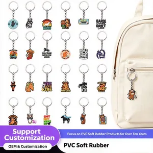 DIY Vintage Western PVC Personalized Keychain View 1