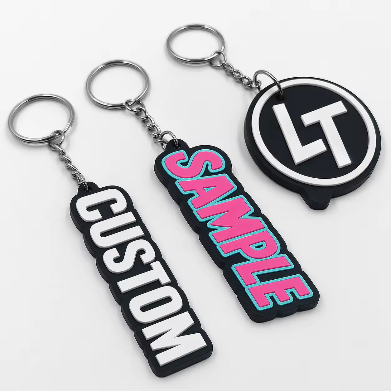 Soft Pvc Rubber Key Ring Key Chain Keychain , Rubber Silicone Pvc Key Ch... View 1