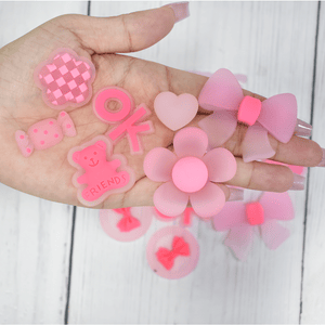 PVC Designer Shoe Charms Pink Heart Shoe Charms LED Light Shoe Decoratio... - Jinjiang Naike Promo Shoe Charms Factory