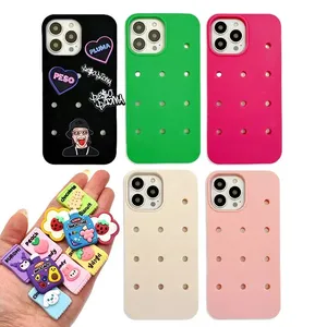 For I Phone Silicone Galaxy Croc Charm Phone Case Free OPP Bag Provided... - Jinjiang Naike Promo Shoe Charms Factory