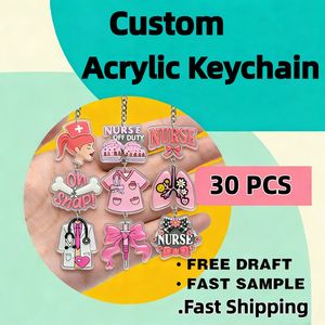 DIY Anime Acrylic Keyring Acrylic Series Keychain Charms Llavero View 1