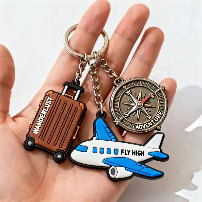 Personalized Design Logo Soft Rubber Keychains Silicone Keyring 2D/3D Ru... View 1