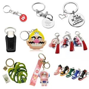 Logo Acrylic Cute Anime Keyring Embroidery Plastic Leather Car Key Chain... View 1