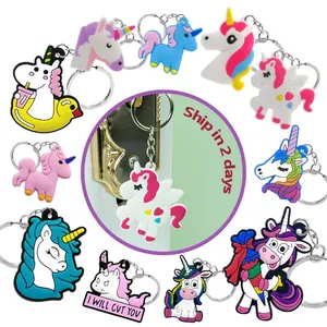 Fashion 2D Unicorn PVC Keychain, Cute Cartoon Character Keychain, Charm...