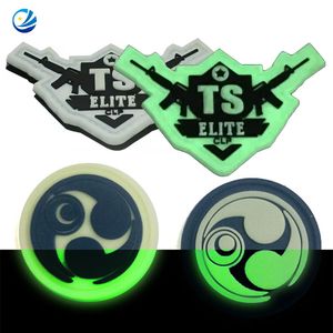 2D/3D PVC Patch Skull Glow In The Dark Soft PVC Rubber Patch View 1