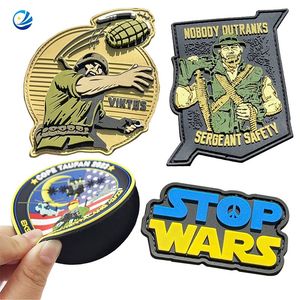 3D Logo Clothes Woven PVC Rubber Badge Emblem Fabric Trimming Neck Tacti... View 1