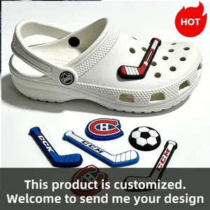 Soft PVC Ice Hockey Croc Charms Team Logo Shoe Decorations - Jinjiang Naike Promo Shoe Charms Factory