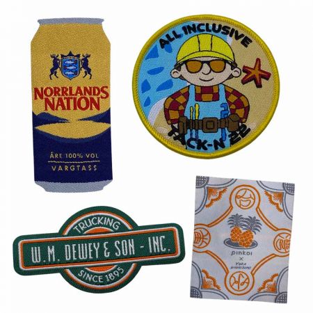 Ultra-Fine 50D Damask Woven Label Badges with Heat-Seal View 1